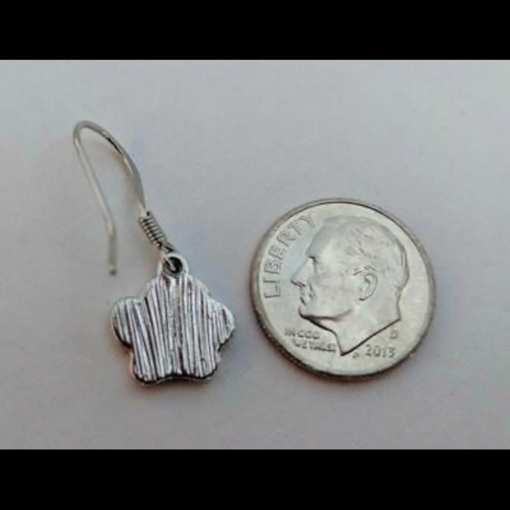 NWT Dog Cat Red Paw Stainless Dangle Pierced Earrings *benefits animal rescue